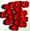 10 14mm Flat Cut Oval Window Bead Red